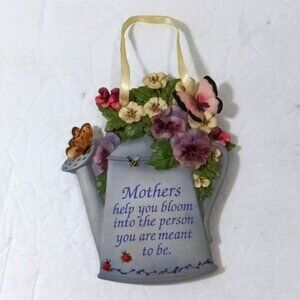 Vintage Sign of the Times Ceramic Hanging Sign Plaque Flowers Butterflies Garden